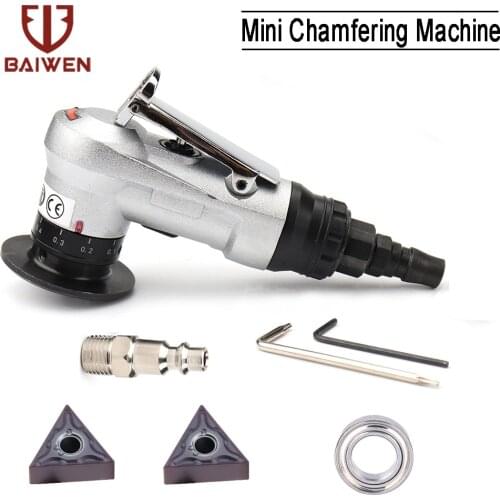 Portable Pneumatic Chamfering Machine Mini 45° Chamfer Tool Deburring Adjustable Depth 0.1-0.9mm for Metal Chamfering