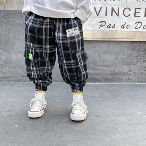 Plaid Spring Autumn Casual Pants Boys Kids Trousers Children Clothing Teenagers School Cotton Home Gift Beach High Quality