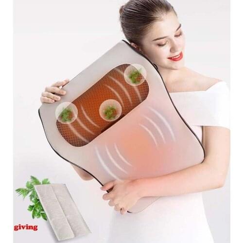 Cervical vertebra cushion massager neck waist shoulder hot compress whole body vibration household shoulder back massage pillow