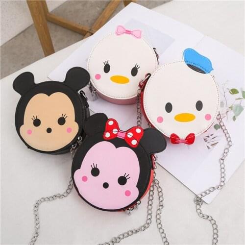 Disney Bow Mickey Mouse handbags coin Purse Minnie Cartoon boy Messenger Bag Fashion girl Princess Shoulder travel Bag