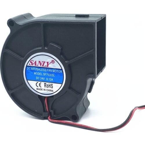SANLY SF7530SL 75X30MM Blower Fan DC 24V 0.12A Centrifugal Fan Industrial Blower Induction Cooker Fan 2pin
