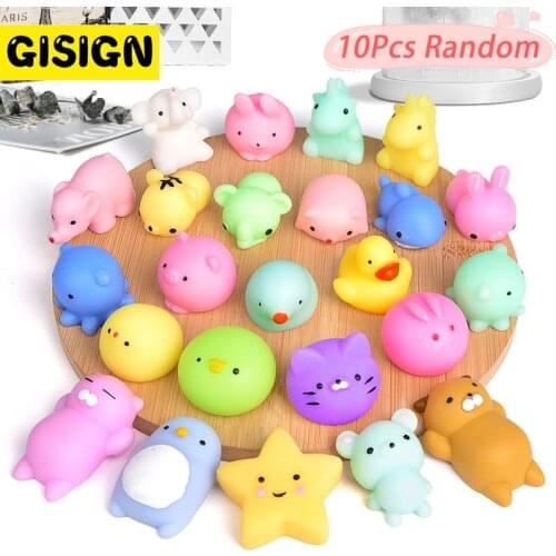 10Pcs Cute Mochi Toys Mini Slow Rising Squeeze Squishy Soft Animal Party Easter Funny Gifts For Kids Kawaii Stress Relief Toy