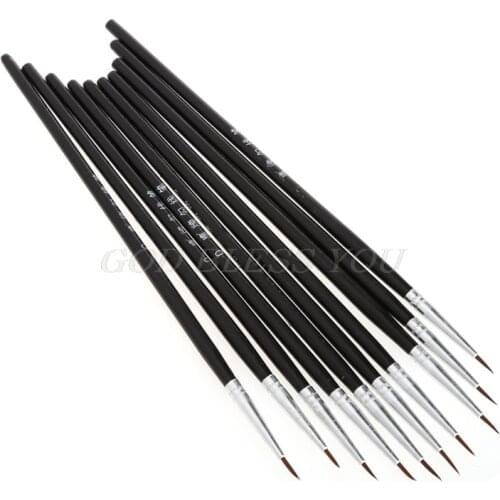 10 Pcs/Set Fine Hand Painted Thin Hook Line Pen Art Supplies Drawing Art Pen Paint Brush Nylon Brush Acrylic Painting Pen