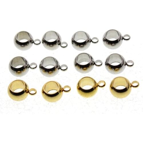 20pcs Hole 3 4 5 mm Stainless Steel Spacer Beads Big Hole Bead for Jewelry Making Charms Pendant Pinch Clips Bails DIY Findings