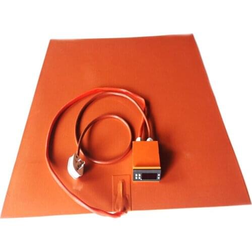 650*650*1.5mm 220V 2000W 3d printer Silicone Heater digital thermostat on wire adhesive 1 side 1000mm lead wire