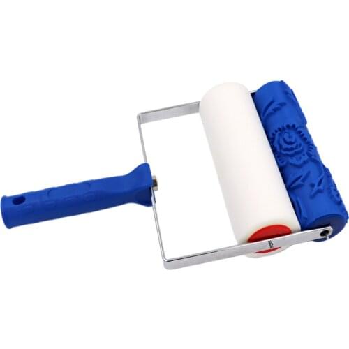 7inch Rubber Decorative Paint Roller 3D Flower Pattern Wall Painting DIY Tool