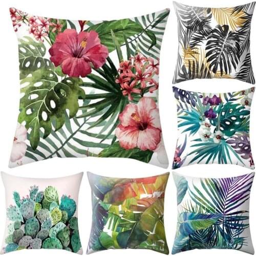 70% Dropshipping!!Tropical plant leaf cactus pillowcase cushion cover sofa bed car decoration cushion