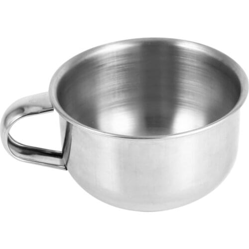 Useful Stainless Steel Metal Shaving Bowl Cup Shaving Contaioner Barber Mens Shaving Bowl With Handle For Soap Cream