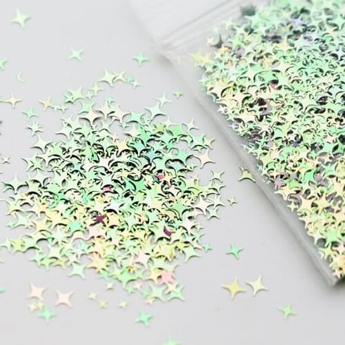 Four-pointed star Shape Chunky Chameleon Nail Glitter 10g /Bag Nail Art Glitter Holographic Nail Glitter/Laser Sequins