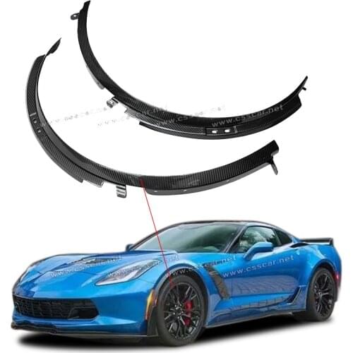 Commas Carbon Fiber Front Fender Wheel Trim Flares For 2014- 2018 2019 Chevrolet Corvette C7 Z51 Part Accessories