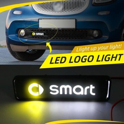 For Smart Cars Badge Emblem Hood Grill Grille Bonnet Led Light Lamp For Smart Fortwo FORSPEED FORFOUR ROADSTER FORSTARS