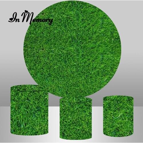 InMemory Photography Round Circle Backdrop Cover Plants Leaves Wall Green Nature Baby Shower Children Background Photo Photocall