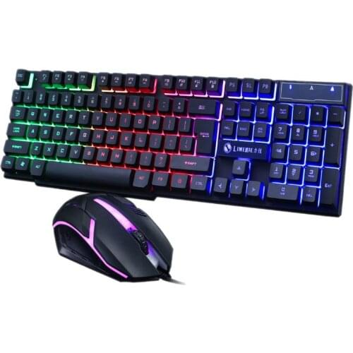 Gaming Keyboard and Wired Mouse Combo Set LED Light Backlight for Computer PC