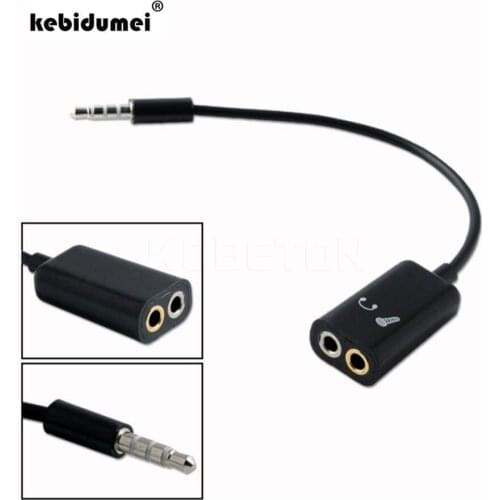 Kebidumei 3.5mm headphone mic audio splitter cable female to dual male converter adapter for lovers for iPhone for Samsung