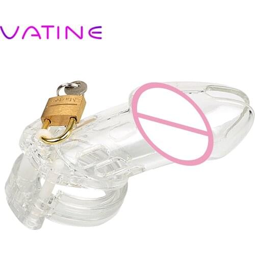 VATINE Chastity Lock Cock Cage with 5 Rings Anti-masturbation Penis Rings Sex Toys for Men Male Male Chastity Device