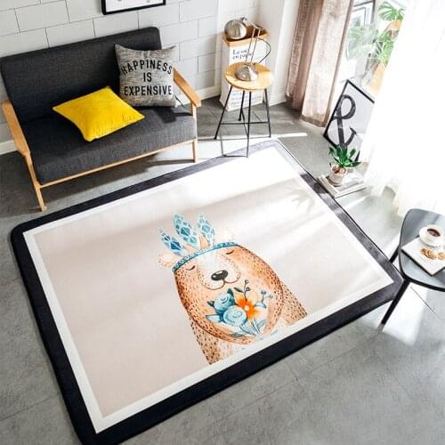 Fox Doormat area rug For Living Room Soft Mat For Home Cute Animals Anti-slip bedroom carpet Decorative Carpet/Kitchen Rugs