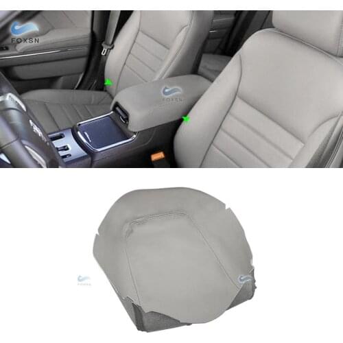 For Dodge Charger 2011 2012 2013 2014 2015 2016 2017 2018 Microfiber Leather Center Control Armrest Box Cover Sticker Trim Gray