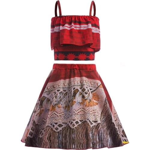 Girls Fancy Dresses 2019 Summer 3-10 yrs Kids Princess Moana Cosplay Party Halloween Costume Childrens Vaiana Clothes BeachWear