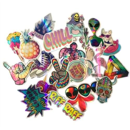 20pcs/Lot 2021 Cute cartoons funny colorful extraterrestrials For Skateboard Laptop Luggage Fridge Phone Styling DIY strickers