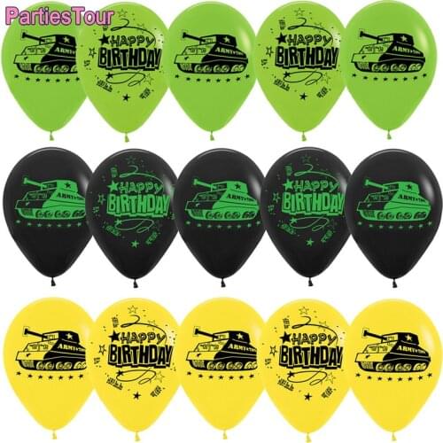 10pcs 12inch Camouflage Latex Ballons Military Theme Happy Birthday Tank Ballons Baby Shower Army Soldie Party Decortion Globos