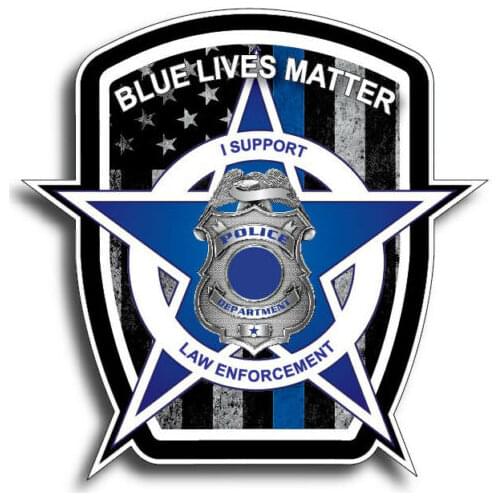 Blue Lives Matter American Flag Police Car Truck Decal Sticker Thin Line Stickers for Cars, Motos, Laptops, Industry