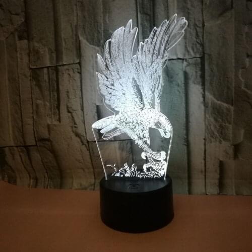 New Eagle 7color 3d Led Lamp Gradual Visual Illusion Table Lamp For Bedroom Touch Remote Control Table Lamp