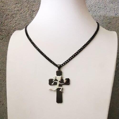 Charm Insane Clown Posse Twiztid Large black Cross Hatchetman Hatchet women ICP Hatchet Pendant stainless steel Necklace 24