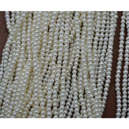 Wholesale 5 strands 2-2.5mm white freshwater pearl strings