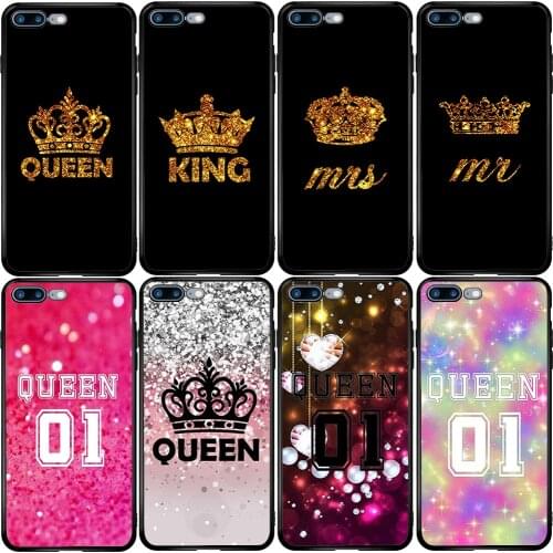 Phone Case for Samsung A5 A6 A7 A8 A10 A20 A30 A40 A50 A60 A70 A80 A90 J3 J4 J5 J6 J8 Plus King Queen 01 Brand Couple