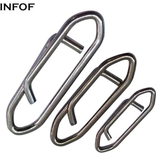 INFOF 200-pieces Swivel Fishing Quick Clip Snap S/M/L Stainless Steel Swivel Hook Fishing Connector Saltwater Terminal Tackle