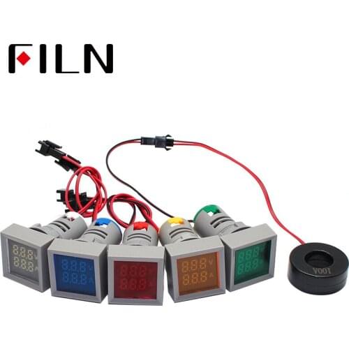 Durable LED Digital isplay Voltmeter Indicator Light 22mm Big Font Di Aperture Signal Lamp AC60-500V High Quality for Boat