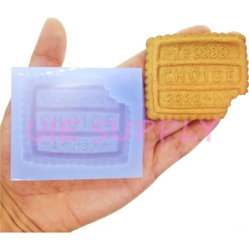 QYL466U 59.2mm x 49.4mm Bitten Cookie Biscuit Silicone Mold Fondant Cake Decoration Chocolate Craft Clay Resin Soap Aromatherapy
