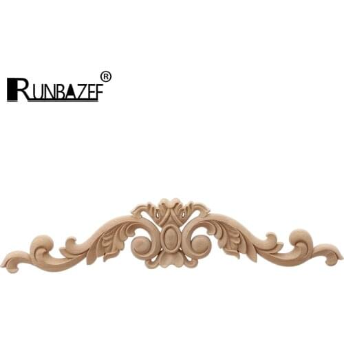 RUNBAZEF Wood Stick Flowers Carved Furniture Decorative Applique Ornaments Crafts Window Favourite Home Decoration Accessories