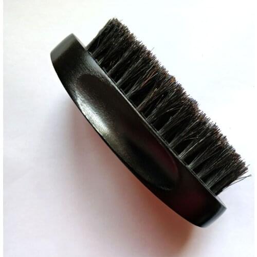 New style Natural Wood+ Boar Bristle Black Beard Brush&Mustache brush For Men Beard Care Engrave Logo 10X6CM