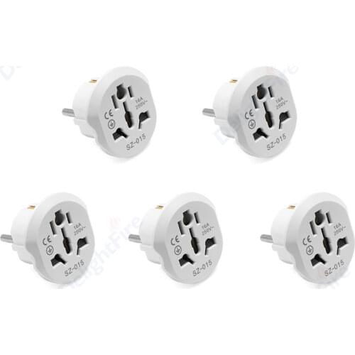 EU Travel Adapter High Quality Plug Adapter Universal 16A 250V EU Converter 2 Round Socket AU US UK CN To EU AC Wall Socket