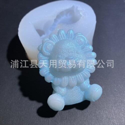 Cute Cartoon Lion Handmade Silicone Mold DIY Handmade Epoxy Aromatherapy Plaster Tabletop Mold 15-958