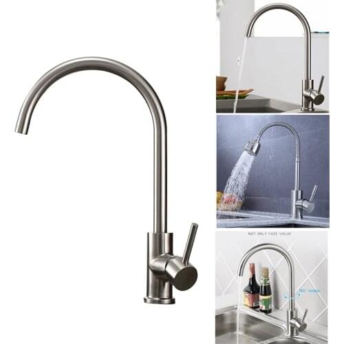 Faucet Tap Stainless Steel 360 Degree Rotatable Hot Cold Mixer Durable for Home Kitchen Sink B88