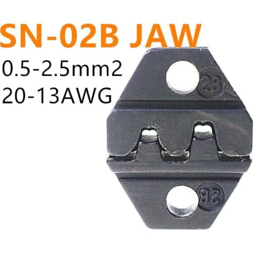 SN-02B Crimper Die Set for SN Crimping Plier Series Hand Crimping Tool 0.5-2.5mm2 20-13AWG Jaws Mold
