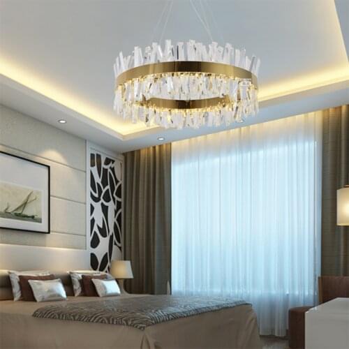 Modern LED Chandelier Luxury Crystal Chandelier Lighting LED Luster Design Chandelier Three-Color Light Fixture