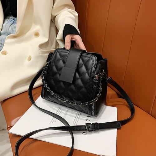 Lattice Bucket Bag Autumn/winter 2021 New Shoulder Casual Texture Large Capacity Handbag Designer Bag