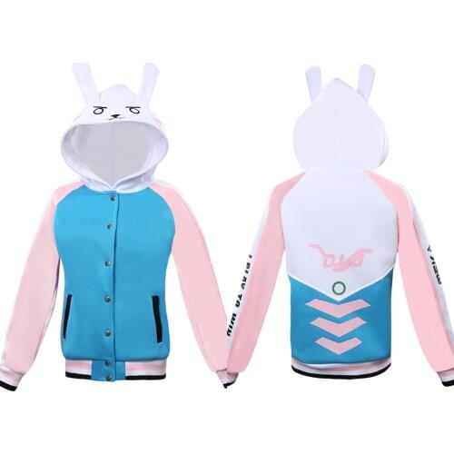 OW D.Va Hana Song Hoodie Cosplay Costume Halloween Carnival Costumes