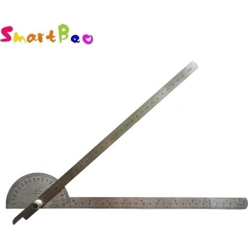 2*30 cm Goniometro Ruler Goniometer Stainless Steel Protractor Round Head Angle 180 Degrees Rotation BS181860