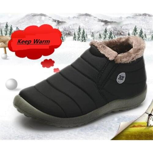 Size 35-48 Waterproof Women Winter Shoes Couple Unisex Snow Boots Warm Fur Inside Antiskid Bottom Keep Warm Mother Casual Boots