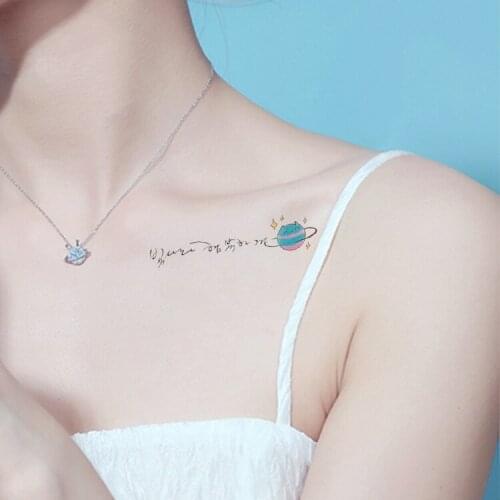 Temporary Tattoos Sticker planet letter star Body Art Little Element hand Water Transfer waterproof Fake tatto for kid girl boy