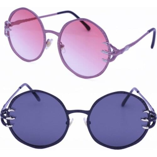 Explosive models S8380 stylish UV400 retro round eagle claw side arm European stylish gradient color tendy sunglasses for women