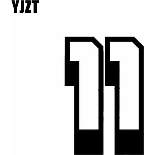 YJZT 9.3CM*14CM Personality Number 11 Vinyl High-quality Car Sticker Decal Black/Silver Graphical C11-0817