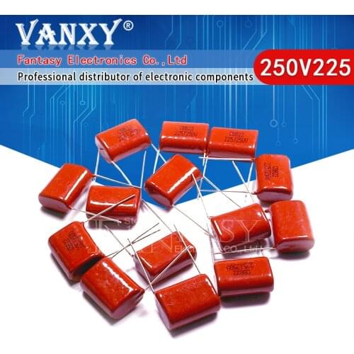 10PCS 250V225J Pitch 20MM 250V 225 2.2uf CBB 250V225 Polypropylene film capacitor