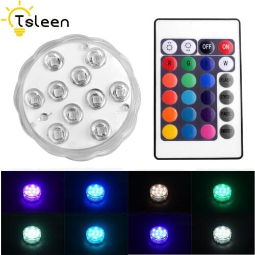 10 Led Bowl Party Garden Decoration LED Lights Pool Submersible Safe Wedding Remote Controlled Underwater Decor Outdoor Vase