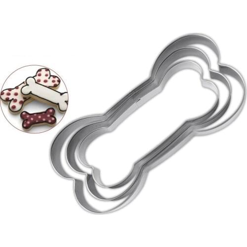 100Set Easter Cookie Cutter bakeware Dog Bone shape cookies Stainless Steel Biscuit mold Three-piece Set DIY Baking cookie tools