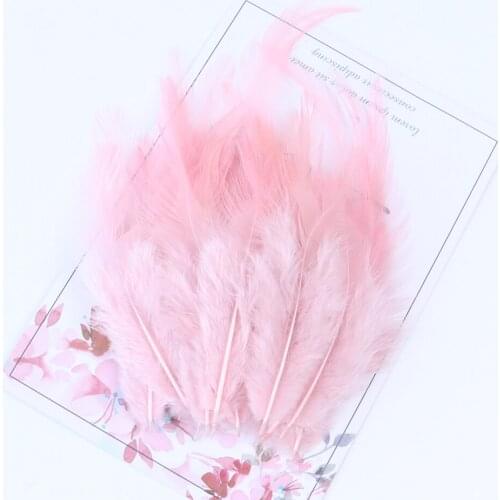 100pcs Chicken Rooster Feathers Real Pheasant Decoration Feather for Needlework Crafts Skirt/Dress Sewing Decoration Crafts 4-6"